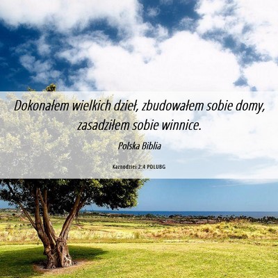 Picture 06 - Kaznodziei 2:4 POLUBG - Dokonałem wielkich dzieł, zbudowałem sobie - Bible Verse Picture
