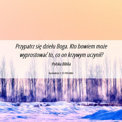 Picture 06 - Kaznodziei 7:13 POLUBG - Przypatrz się dziełu Boga. Kto bowiem może - Bible Verse Picture