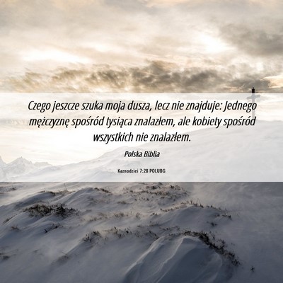 Picture 06 - Kaznodziei 7:28 POLUBG - Czego jeszcze szuka moja dusza, lecz nie - Bible Verse Picture