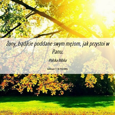 Picture 06 - Kolosan 3:18 POLUBG - Żony, bądźcie poddane swym mężom, jak - Bible Verse Picture