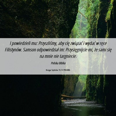 Picture 06 - Księga Sędziów 15:12 POLUBG - I powiedzieli mu: Przyszliśmy, aby cię - Bible Verse Picture