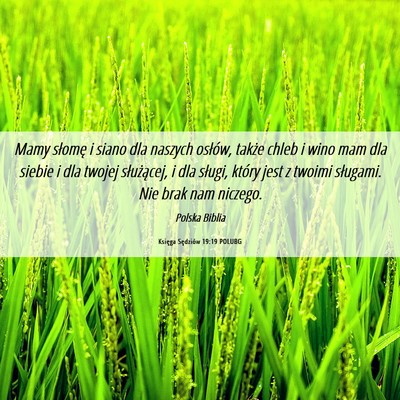Picture 06 - Księga Sędziów 19:19 POLUBG - Mamy słomę i siano dla naszych osłów, także - Bible Verse Picture