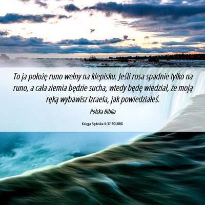 Picture 06 - Księga Sędziów 6:37 POLUBG - To ja położę runo wełny na klepisku. Jeśli - Bible Verse Picture