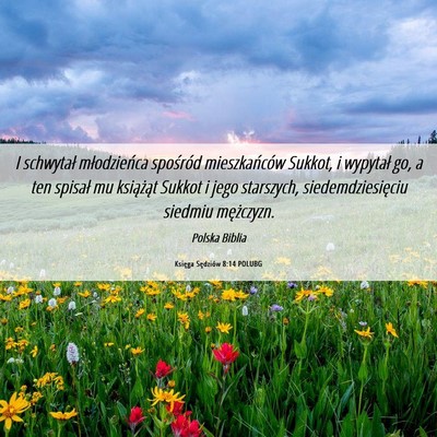 Picture 06 - Księga Sędziów 8:14 POLUBG - I schwytał młodzieńca spośród mieszkańców - Bible Verse Picture