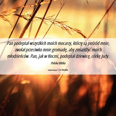 Picture 06 - Lamentacje 1:15 POLUBG - Pan podeptał wszystkich moich mocarzy, którzy - Bible Verse Picture