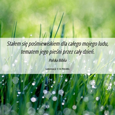 Picture 06 - Lamentacje 3:14 POLUBG - Stałem się pośmiewiskiem dla całego mojego - Bible Verse Picture