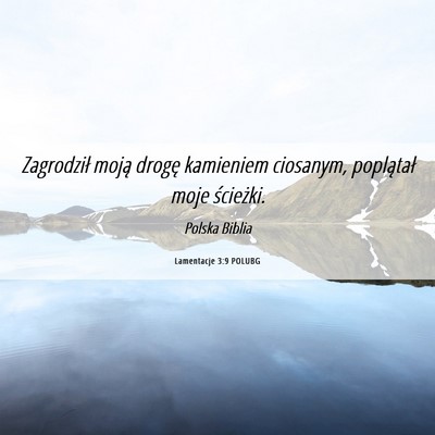 Picture 06 - Lamentacje 3:9 POLUBG - Zagrodził moją drogę kamieniem ciosanym, - Bible Verse Picture