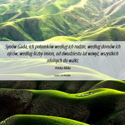 Picture 06 - Liczb 1:24 POLUBG - Synów Gada, ich potomków według ich rodzin, - Bible Verse Picture