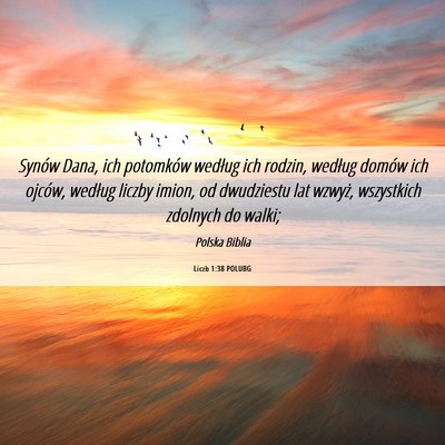 Picture 06 - Liczb 1:38 POLUBG - Synów Dana, ich potomków według ich rodzin, - Bible Verse Picture