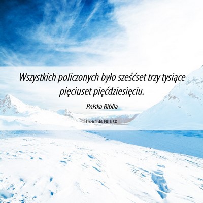 Picture 06 - Liczb 1:46 POLUBG - Wszystkich policzonych było sześćset trzy - Bible Verse Picture