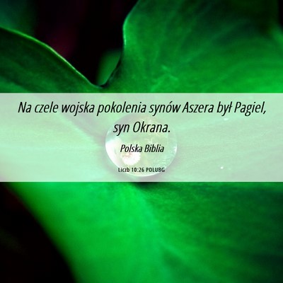 Picture 06 - Liczb 10:26 POLUBG - Na czele wojska pokolenia synów Aszera był - Bible Verse Picture