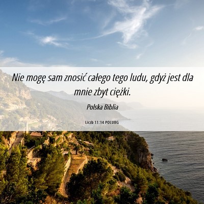 Picture 06 - Liczb 11:14 POLUBG - Nie mogę sam znosić całego tego ludu, gdyż - Bible Verse Picture
