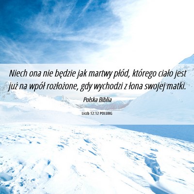 Picture 06 - Liczb 12:12 POLUBG - Niech ona nie będzie jak martwy płód, którego - Bible Verse Picture