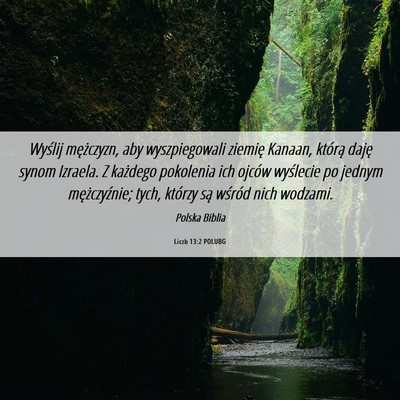 Picture 06 - Liczb 13:2 POLUBG - Wyślij mężczyzn, aby wyszpiegowali ziemię - Bible Verse Picture