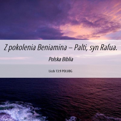 Picture 06 - Liczb 13:9 POLUBG - Z pokolenia Beniamina – Palti, syn - Bible Verse Picture