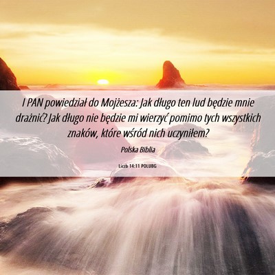 Picture 06 - Liczb 14:11 POLUBG - I PAN powiedział do Mojżesza: Jak długo ten - Bible Verse Picture