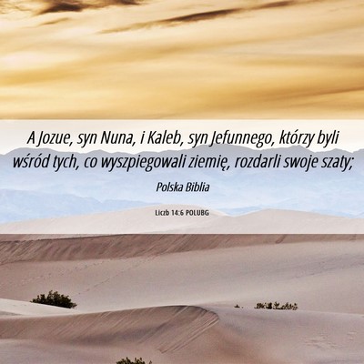 Picture 06 - Liczb 14:6 POLUBG - A Jozue, syn Nuna, i Kaleb, syn Jefunnego, - Bible Verse Picture