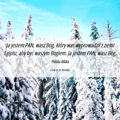 Picture 06 - Liczb 15:41 POLUBG - Ja jestem PAN, wasz Bóg, który was wyprowadził - Bible Verse Picture