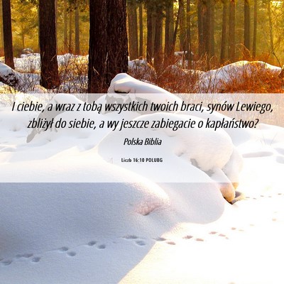 Picture 06 - Liczb 16:10 POLUBG - I ciebie, a wraz z tobą wszystkich twoich braci, - Bible Verse Picture