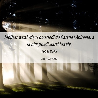 Picture 06 - Liczb 16:25 POLUBG - Mojżesz wstał więc i podszedł do Datana i - Bible Verse Picture