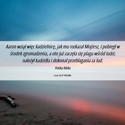 Picture 06 - Liczb 16:47 POLUBG - Aaron wziął więc kadzielnicę, jak mu - Bible Verse Picture
