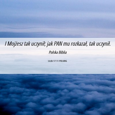 Picture 06 - Liczb 17:11 POLUBG - I Mojżesz tak uczynił; jak PAN mu rozkazał, - Bible Verse Picture