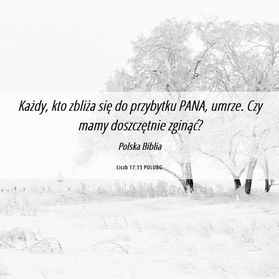 Picture 06 - Liczb 17:13 POLUBG - Każdy, kto zbliża się do przybytku PANA, - Bible Verse Picture
