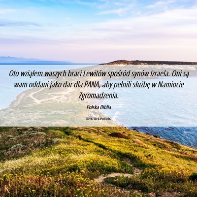 Picture 06 - Liczb 18:6 POLUBG - Oto wziąłem waszych braci Lewitów spośród - Bible Verse Picture