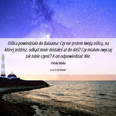 Picture 06 - Liczb 22:30 POLUBG - Oślica powiedziała do Balaama: Czy nie jestem - Bible Verse Picture
