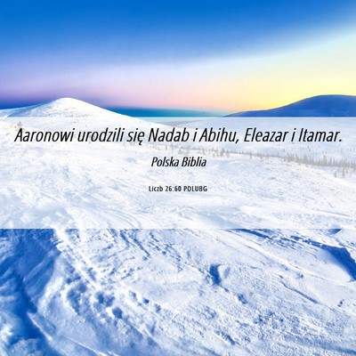 Picture 06 - Liczb 26:60 POLUBG - Aaronowi urodzili się Nadab i Abihu, Eleazar i - Bible Verse Picture