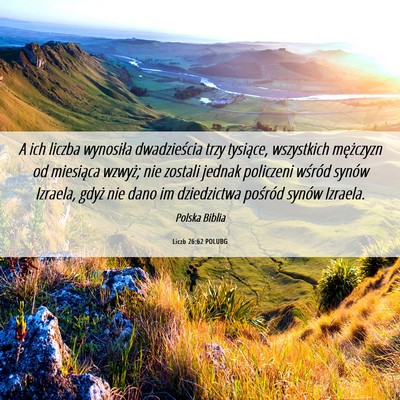 Picture 06 - Liczb 26:62 POLUBG - A ich liczba wynosiła dwadzieścia trzy - Bible Verse Picture