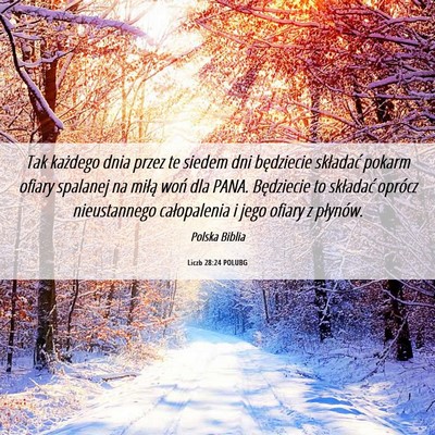 Picture 06 - Liczb 28:24 POLUBG - Tak każdego dnia przez te siedem dni będziecie - Bible Verse Picture