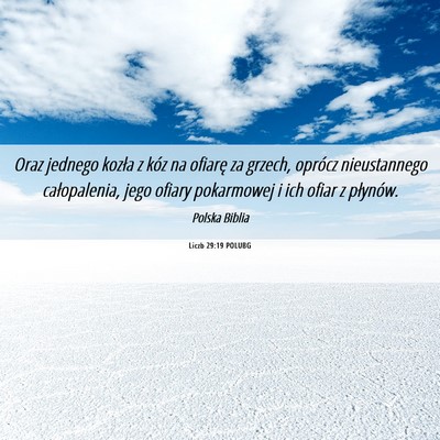 Picture 06 - Liczb 29:19 POLUBG - Oraz jednego kozła z kóz na ofiarę za grzech, - Bible Verse Picture