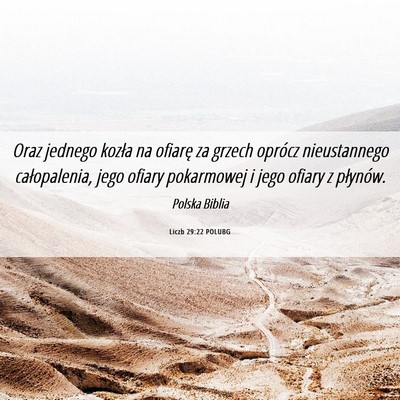 Picture 06 - Liczb 29:22 POLUBG - Oraz jednego kozła na ofiarę za grzech oprócz - Bible Verse Picture