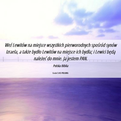 Picture 06 - Liczb 3:45 POLUBG - Weź Lewitów na miejsce wszystkich pierworodnych - Bible Verse Picture