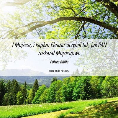 Picture 06 - Liczb 31:31 POLUBG - I Mojżesz, i kapłan Eleazar uczynili tak, jak - Bible Verse Picture