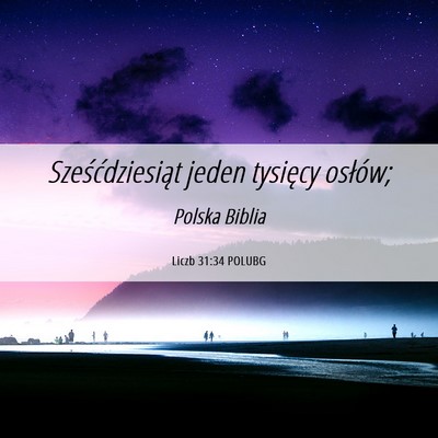 Picture 06 - Liczb 31:34 POLUBG - Sześćdziesiąt jeden tysięcy - Bible Verse Picture