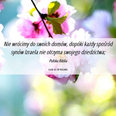 Picture 06 - Liczb 32:18 POLUBG - Nie wrócimy do swoich domów, dopóki każdy - Bible Verse Picture