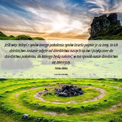 Picture 06 - Liczb 36:3 POLUBG - Jeśli więc któryś z synów innego pokolenia - Bible Verse Picture