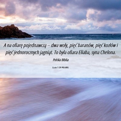 Picture 06 - Liczb 7:29 POLUBG - A na ofiarę pojednawczą – dwa woły, pięć - Bible Verse Picture