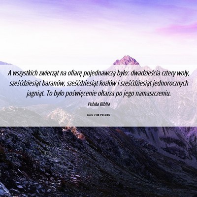 Picture 06 - Liczb 7:88 POLUBG - A wszystkich zwierząt na ofiarę pojednawczą - Bible Verse Picture
