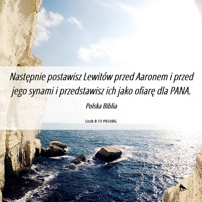 Picture 06 - Liczb 8:13 POLUBG - Następnie postawisz Lewitów przed Aaronem i - Bible Verse Picture