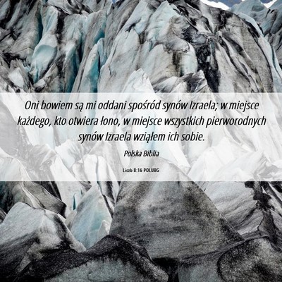 Picture 06 - Liczb 8:16 POLUBG - Oni bowiem są mi oddani spośród synów - Bible Verse Picture
