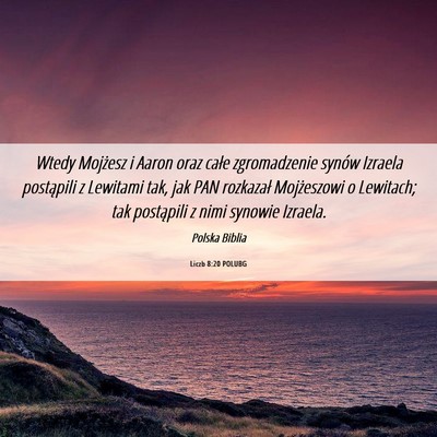 Picture 06 - Liczb 8:20 POLUBG - Wtedy Mojżesz i Aaron oraz całe zgromadzenie - Bible Verse Picture
