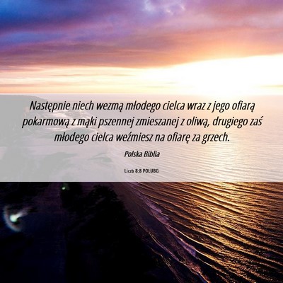 Picture 06 - Liczb 8:8 POLUBG - Następnie niech wezmą młodego cielca wraz z - Bible Verse Picture