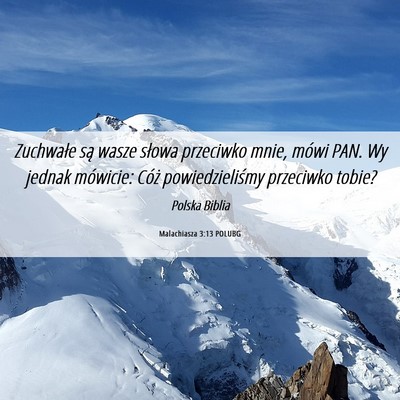 Picture 06 - Malachiasza 3:13 POLUBG - Zuchwałe są wasze słowa przeciwko mnie, mówi - Bible Verse Picture