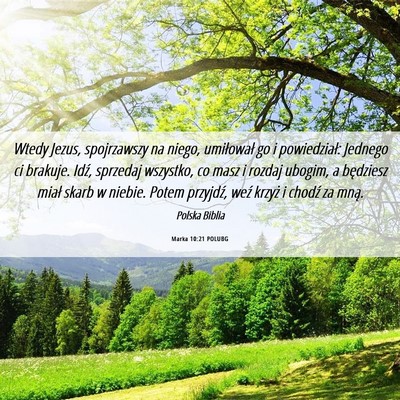 Picture 06 - Marka 10:21 POLUBG - Wtedy Jezus, spojrzawszy na niego, umiłował go - Bible Verse Picture