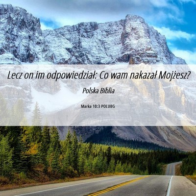 Picture 06 - Marka 10:3 POLUBG - Lecz on im odpowiedział: Co wam nakazał - Bible Verse Picture