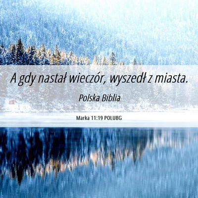 Picture 06 - Marka 11:19 POLUBG - A gdy nastał wieczór, wyszedł z - Bible Verse Picture