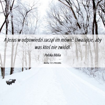 Picture 06 - Marka 13:5 POLUBG - A Jezus w odpowiedzi zaczął im mówić: - Bible Verse Picture